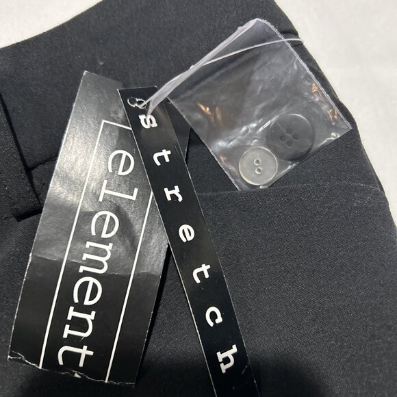 New ELEMENTZ Women's Solid Black Stretch WIDE LEG Dress Pants 10 Zipper - Picture 7 of 8